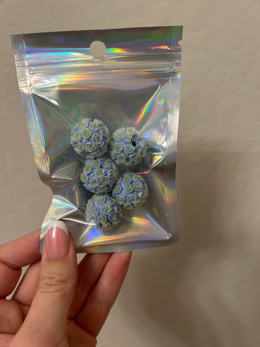 Blue & Green Flower Beads