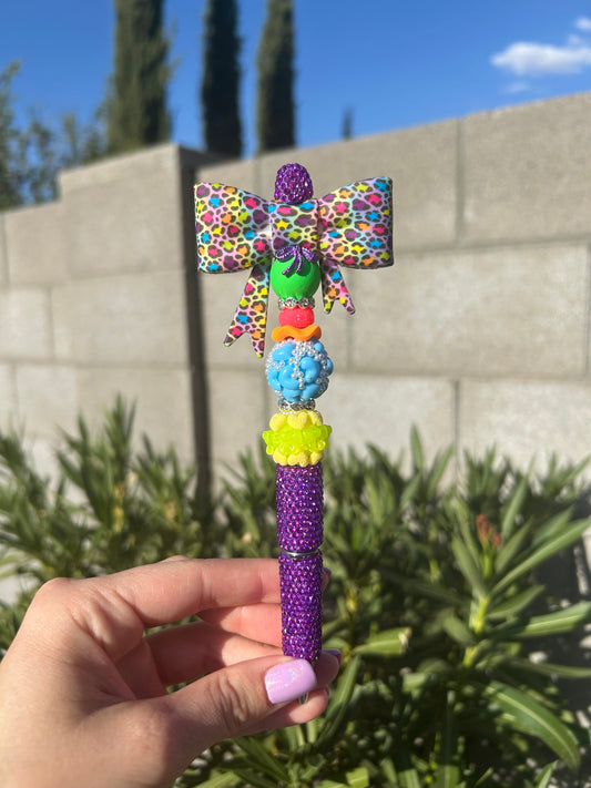 Neon Cheetah Bow